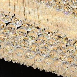 European Flush Mount Square Crystal Chandelier