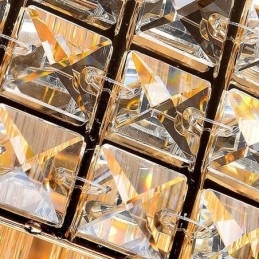 European Flush Mount Square Crystal Chandelier