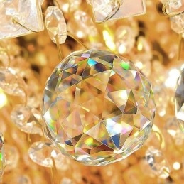 European Flush Mount Square Crystal Chandelier