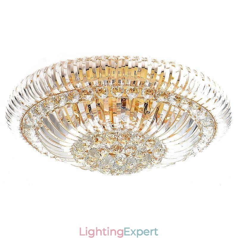 Modern Simple Flush Mounted Crystal Round Lighting