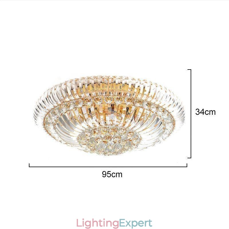 Modern Simple Flush Mounted Crystal Round Lighting