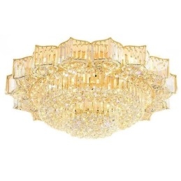 Elegant Flush Mounted Round Crystal Chandelier Flower Shaped
