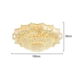 Elegant Flush Mounted Round Crystal Chandelier Flower Shaped
