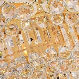 Elegant Flush Mounted Round Crystal Chandelier Flower Shaped