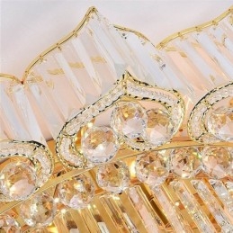 Elegant Flush Mounted Round Crystal Chandelier Flower Shaped