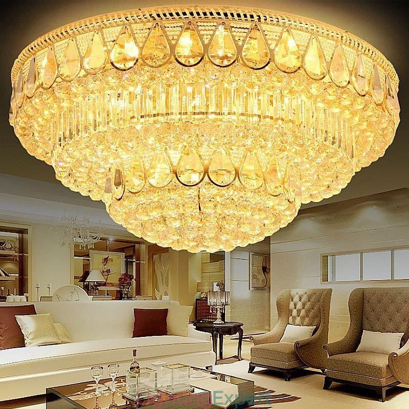 Luxury Flush Mount Crystal Ceiling Light Round Light