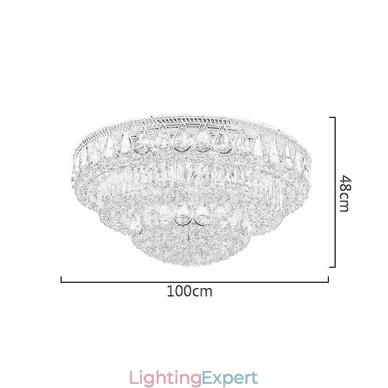 Luxury Flush Mount Crystal Ceiling Light Round Light
