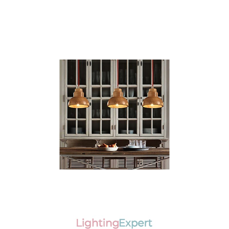 Chandelier Mini Style Traditional Classic Wood Bamboo