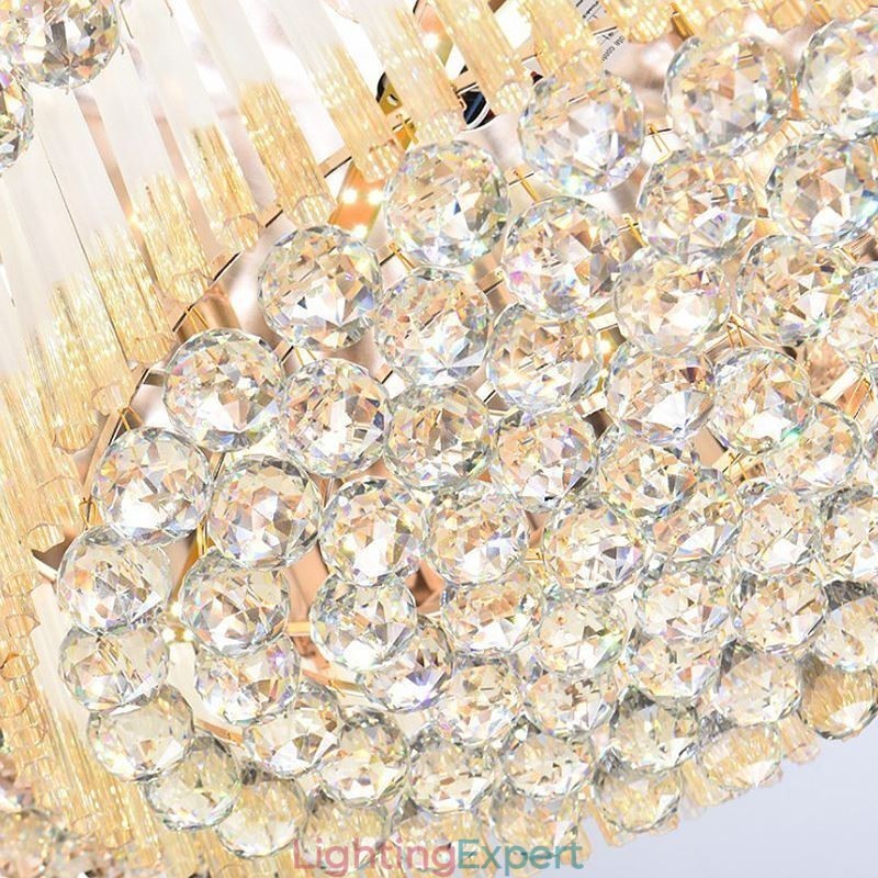 Contemporary Flush Mount Crystal Ceiling Light Luxury Round Lighting