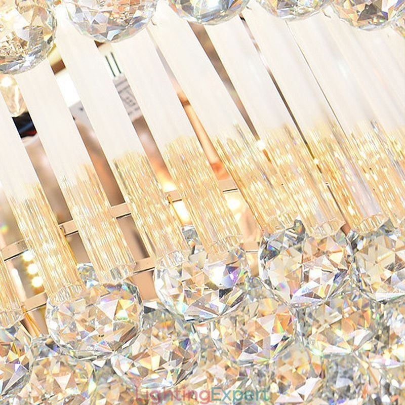 Contemporary Flush Mount Crystal Ceiling Light Luxury Round Lighting