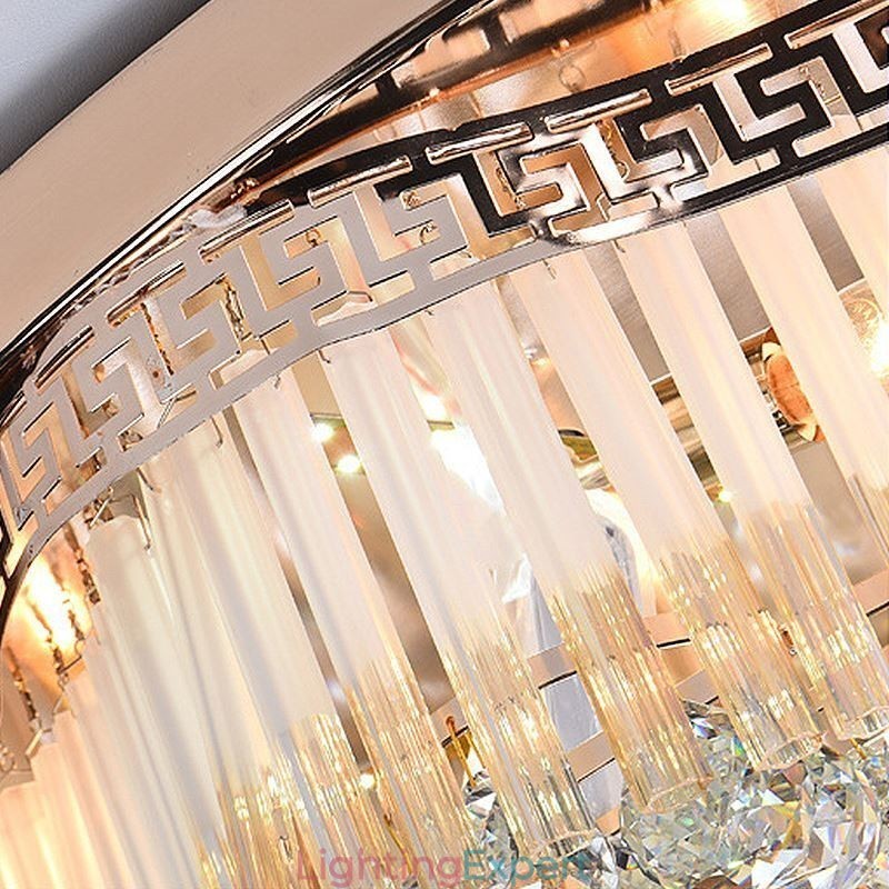 Contemporary Flush Mount Crystal Ceiling Light Luxury Round Lighting