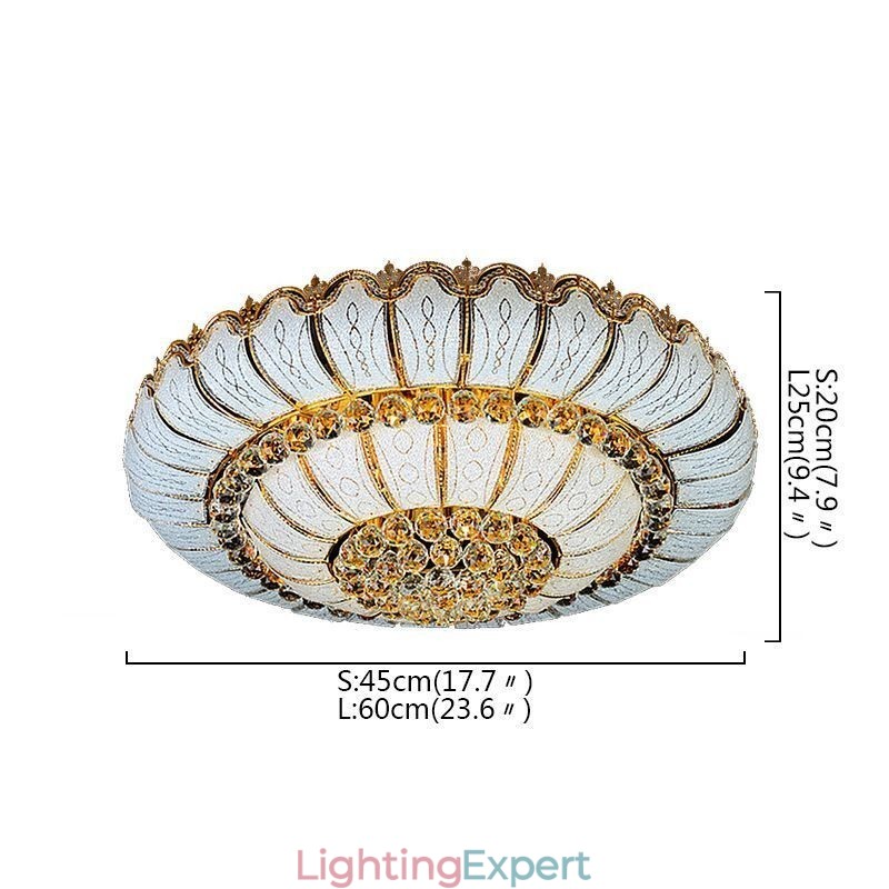 Contemporary Simple Flush Mount Crystal Ceiling Light Round