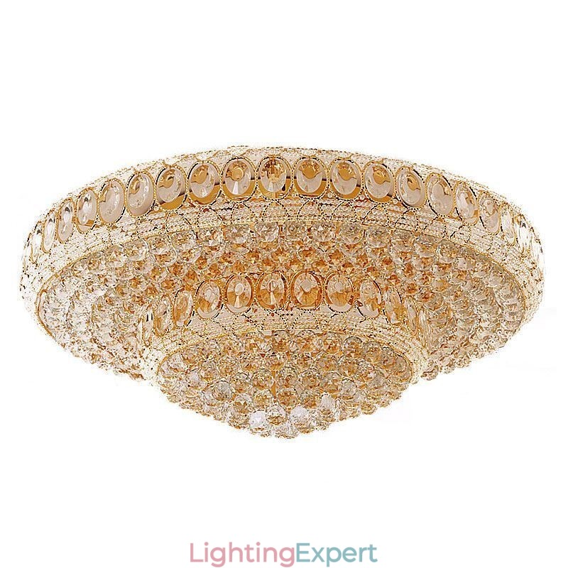Luxury Crystal Ceiling Light European Round Flush Mounted Lighting