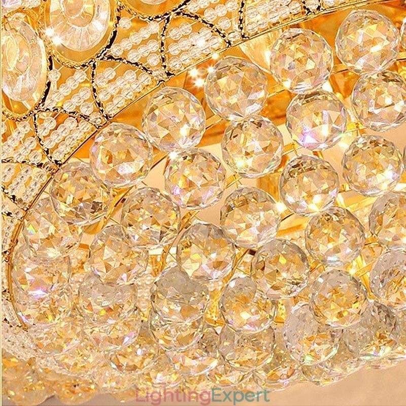Luxury Crystal Ceiling Light European Round Flush Mounted Lighting