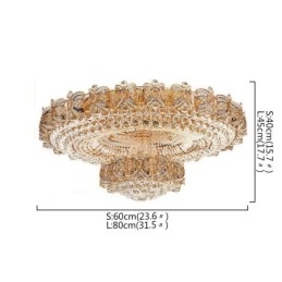 Modern Gold Crystal Ceiling Light Round Flush Mount Lighting