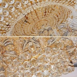 Modern Gold Crystal Ceiling Light Round Flush Mount Lighting