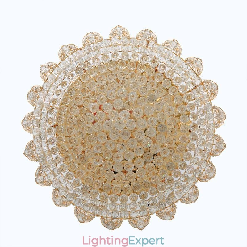 European Flush Mount Crystal Ceiling Light