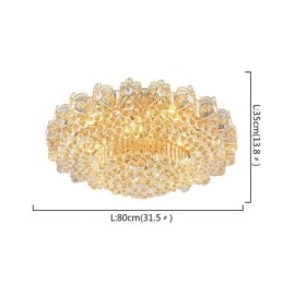 European Flush Mount Crystal Ceiling Light