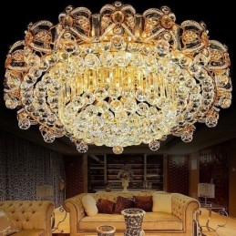 European Flush Mount Crystal Ceiling Light