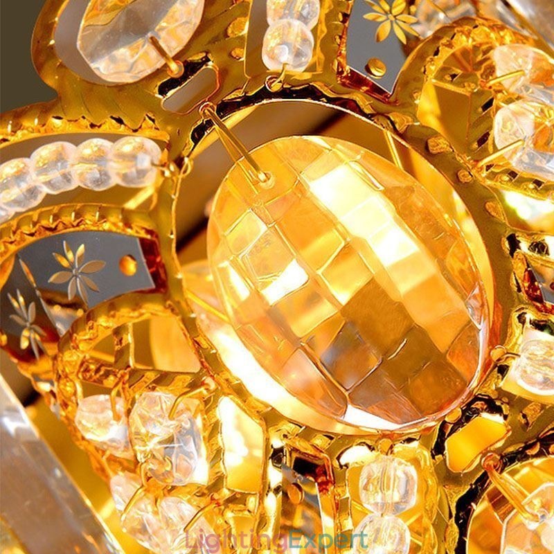 European Flush Mount Crystal Ceiling Light