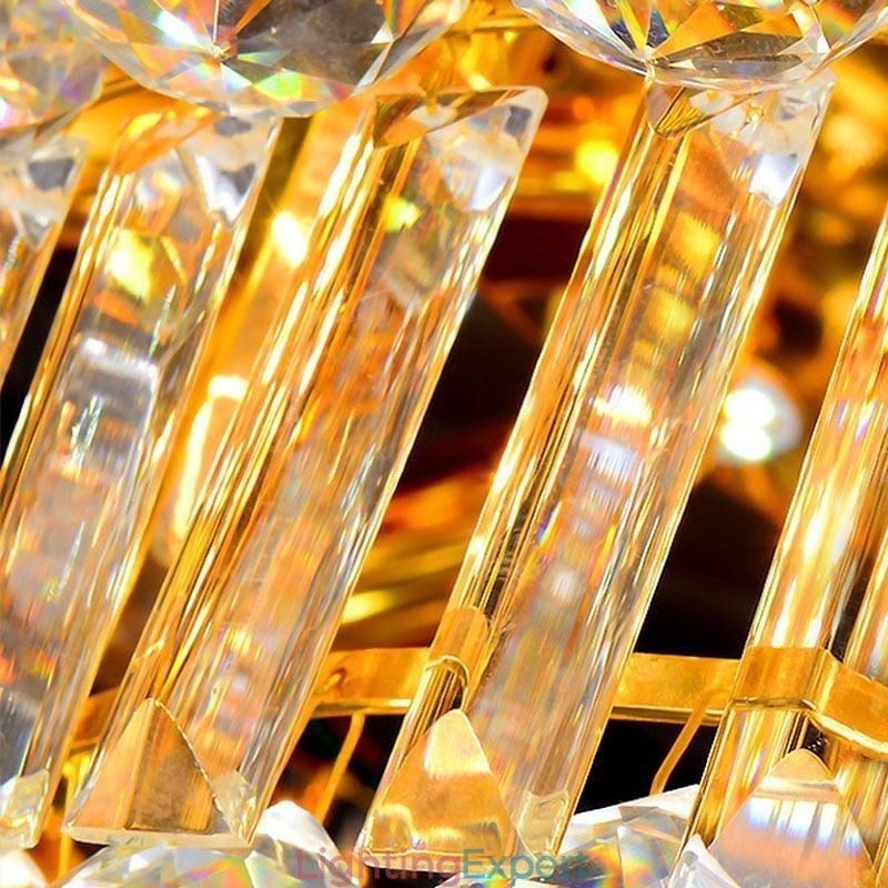 European Flush Mount Crystal Ceiling Light