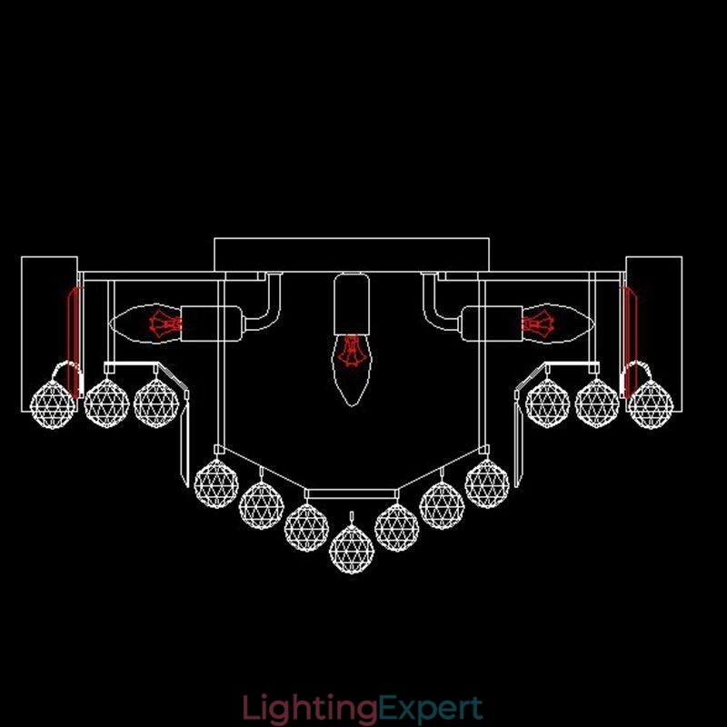 European Flush Mount Crystal Ceiling Light