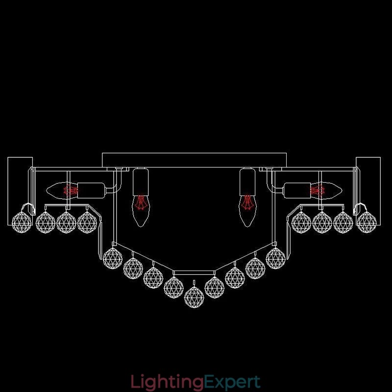 European Flush Mount Crystal Ceiling Light