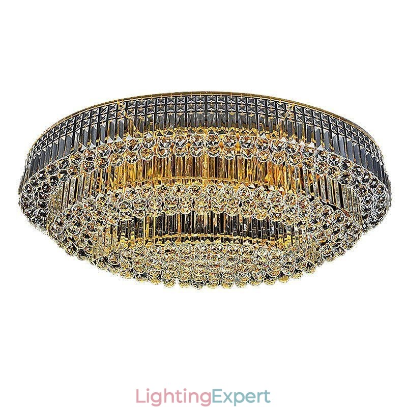 Flush Mount Crystal Ceiling Light European Oval Light