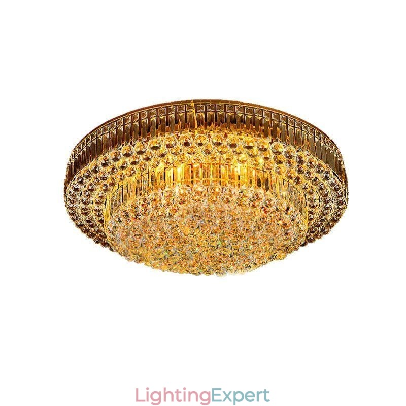 Flush Mount Crystal Ceiling Light European Round Lighting