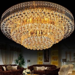 Flush Mount Crystal Ceiling Light European Round Lighting