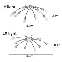 Ceiling Spider Lamp Antique Classic Flush Mount Dining Lamp 8 10 Arms