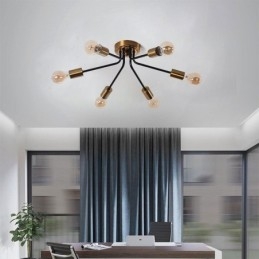 Sputnik Chandelier 6 Light Semi Flush Mount Ceiling Light Fixture