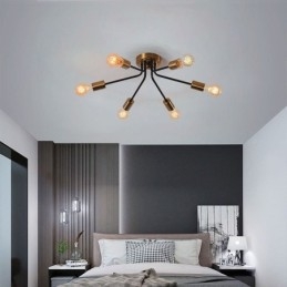Sputnik Chandelier 6 Light Semi Flush Mount Ceiling Light Fixture