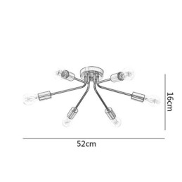 Sputnik Chandelier 6 Light Semi Flush Mount Ceiling Light Fixture