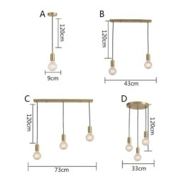 Nordic Brass 3 Pendant Cluster Light Island Creative Minimalist Light Fixture