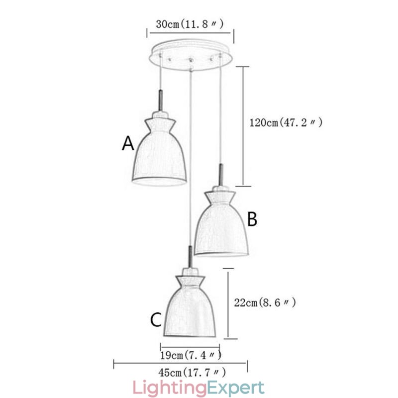 Nordic Simple Macaron Pendant Light Iron Arti Three Lights