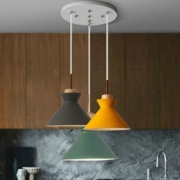 Nordic Macaron Island 3 Light Pendant Lighting Simple Iron Arti Three Lights