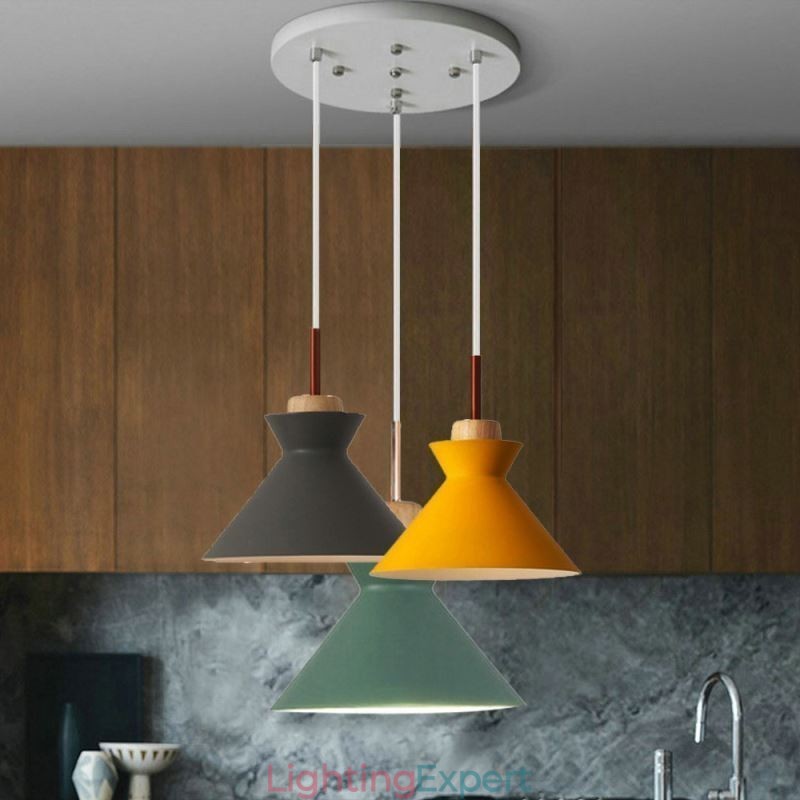 Nordic Macaron Island 3 Light Pendant Lighting Simple Iron Arti Three Lights