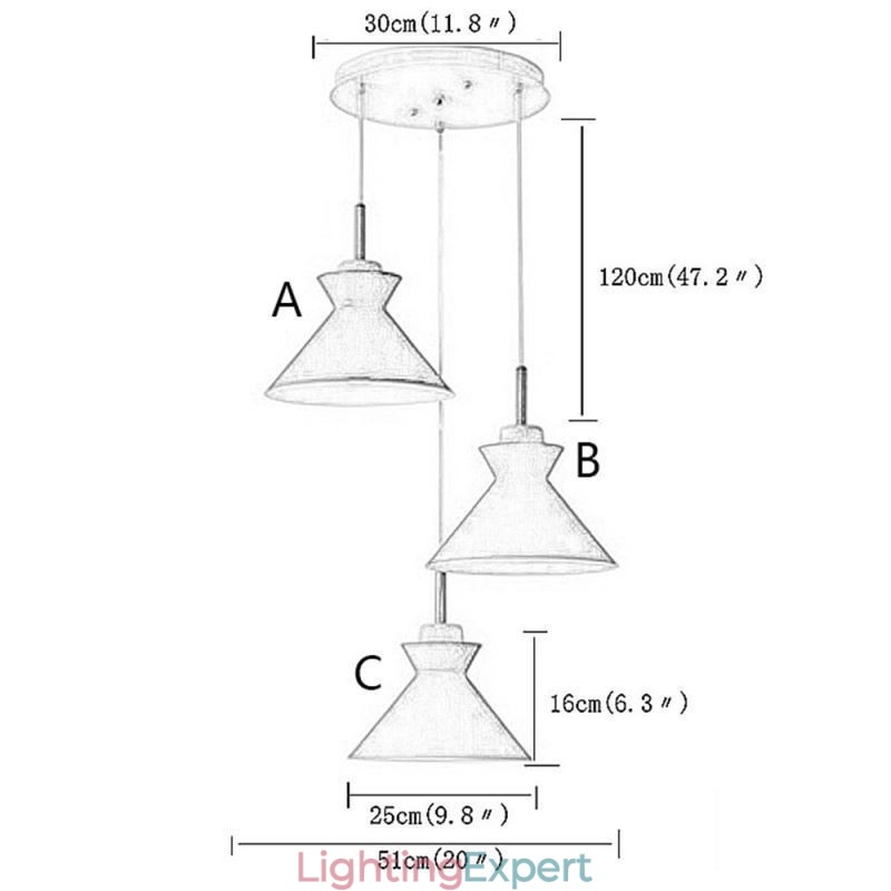 Nordic Macaron Island 3 Light Pendant Lighting Simple Iron Arti Three Lights