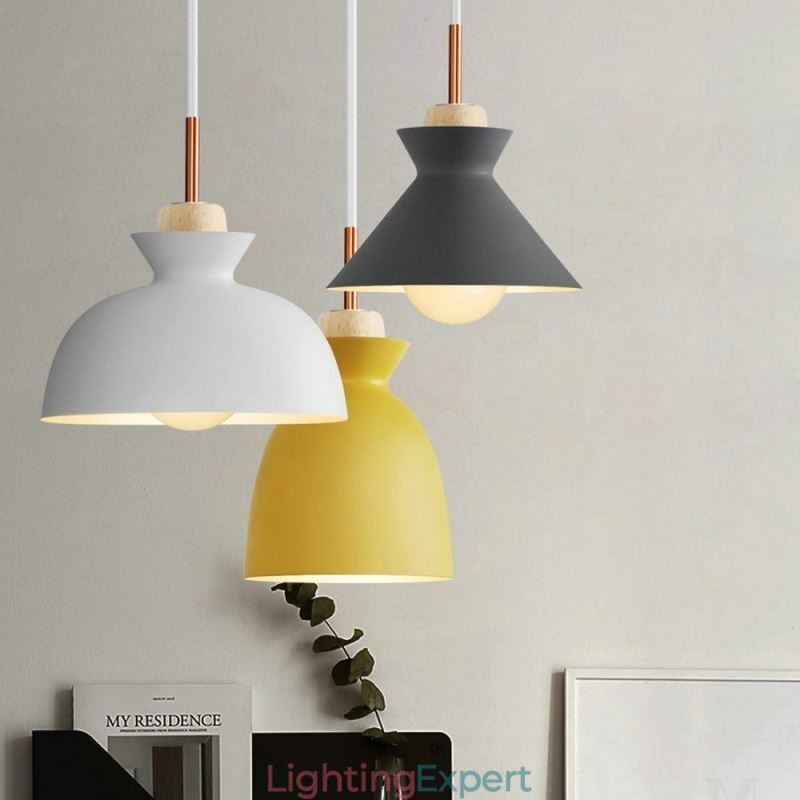 Macaron Pendant Light Nordic Simple Iron Arti Three Lights Fixture