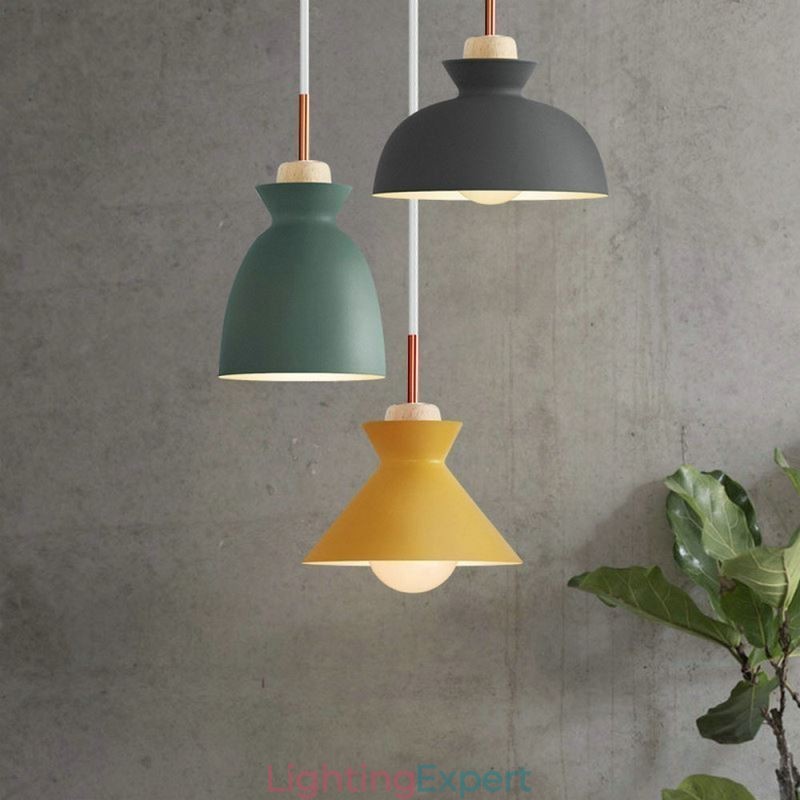 Macaron Pendant Light Nordic Simple Iron Arti Three Lights Fixture