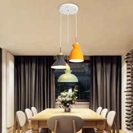 Macaron Pendant Light Nordic Simple Iron Arti Three Lights Fixture