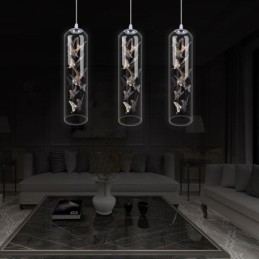 Glass Pendant Light Creative Nordic Cylinder Lamp Butterfly Light