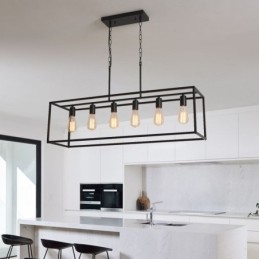 Farmhouse Pendant Lighting Fixture Island Hanging Lights 6 Lights