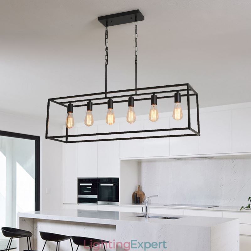 Farmhouse Pendant Lighting Fixture Island Hanging Lights 6 Lights