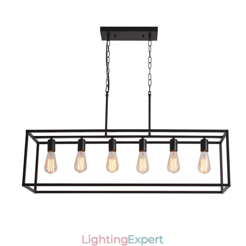 Farmhouse Pendant Lighting Fixture Island Hanging Lights 6 Lights