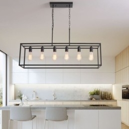 Farmhouse Pendant Lighting Fixture Island Hanging Lights 6 Lights