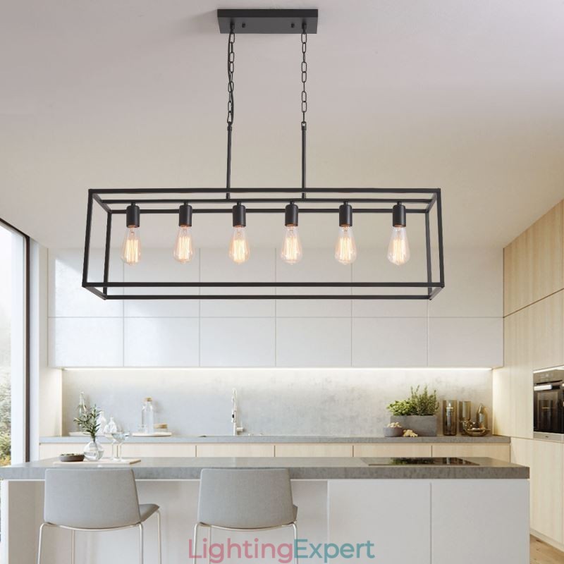 Farmhouse Pendant Lighting Fixture Island Hanging Lights 6 Lights