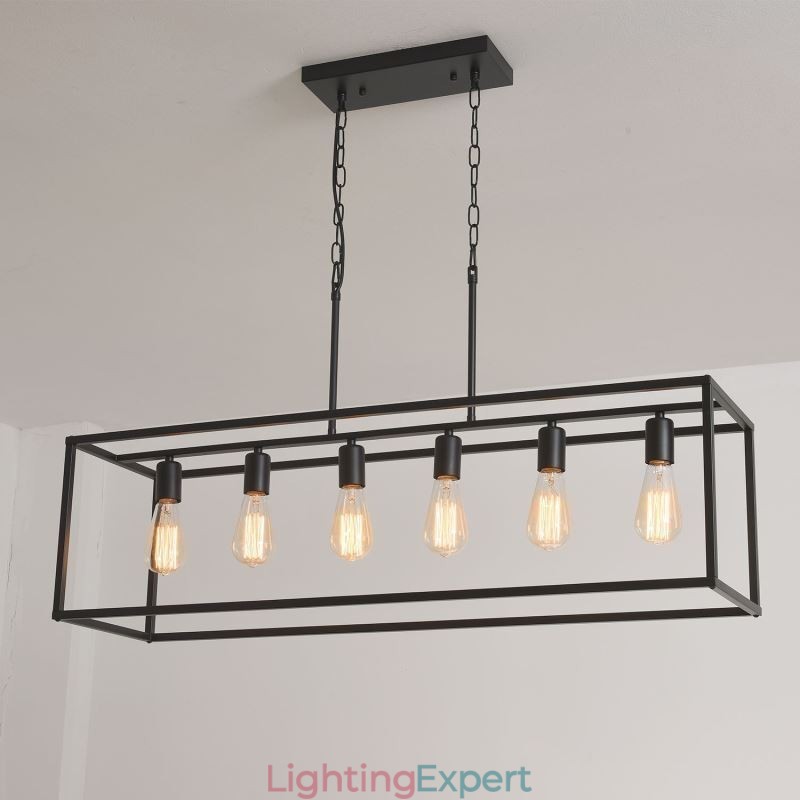 Farmhouse Pendant Lighting Fixture Island Hanging Lights 6 Lights