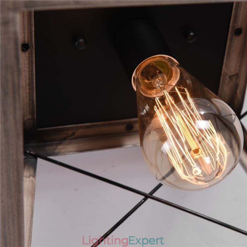 Vintage Trapezoidal Pendant Light Metal Black Hanging Light